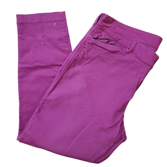 2 For $31 Old Navy Magenta Pixie Chino Straight Leg Pants Size 14 Petite - Picture 3 of 6